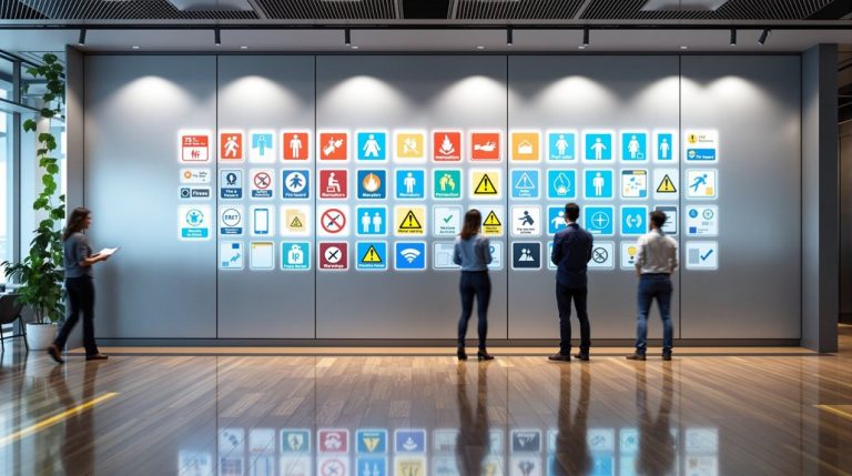 pictogrammes de sécurité dans les lieux de travail