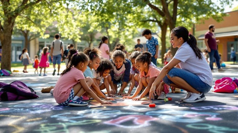 bénéfices de l'éducation dans la cour d'école pour les agents publics
