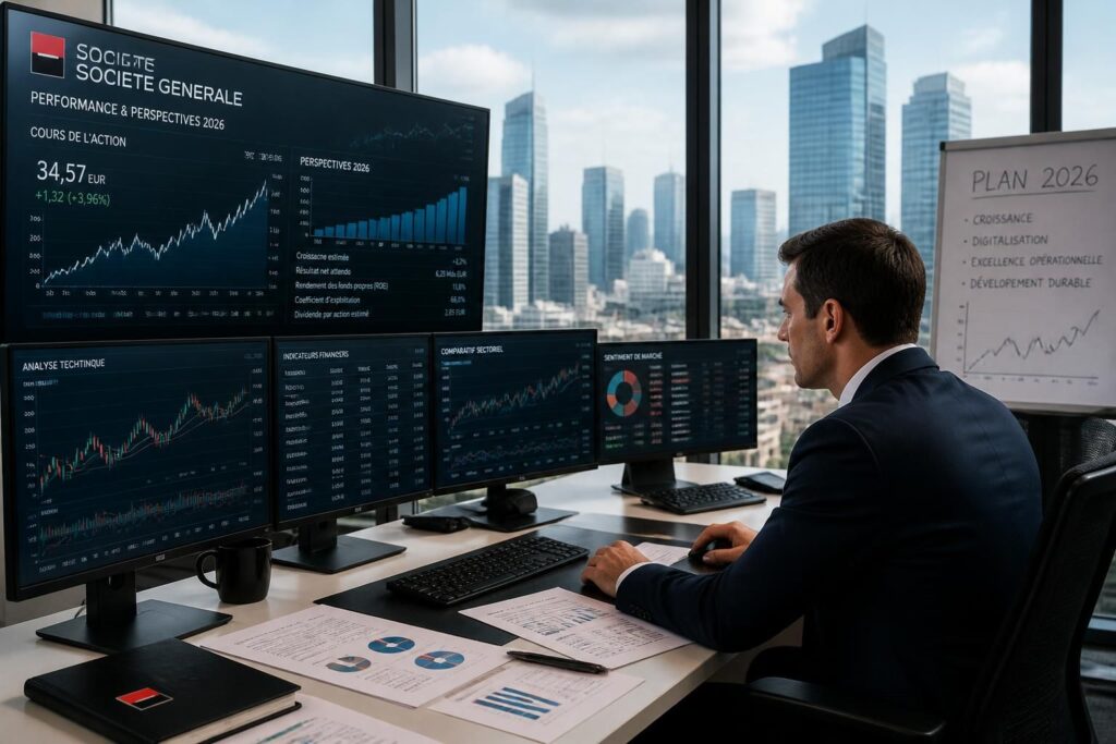 analyse approfondie des performances de l'action société générale et perspectives d'évolution pour 2026, avec un focus sur les tendances du marché et les facteurs clés.